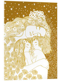 Acrylglasbild Mutter und Kinder in Gold