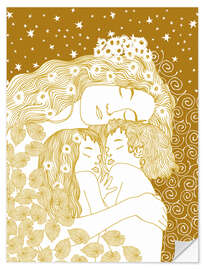 Sisustustarra Mother and Children in Gold