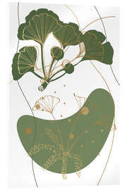 Acrylic print Abstract floral Whispers of Ginkgo - Samira Yanushkova