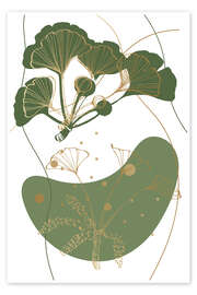 Wall print Abstract floral Whispers of Ginkgo - Samira Yanushkova