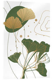 Acrylic print Abstract Floral Golden Ginkgo - Samira Yanushkova
