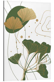Aluminium print Abstract Floral Golden Ginkgo - Samira Yanushkova