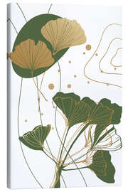 Canvas print Abstract Floral Golden Ginkgo - Samira Yanushkova