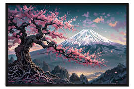 Gerahmter Kunstdruck Frühling in Japan