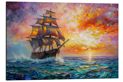 Aluminium print Caribbean Sunset