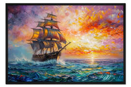 Gerahmter Kunstdruck Karibischer Sonnenuntergang