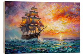 Trätavla Caribbean Sunset