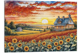 Gallery Print Landhaus beim Sonnenuntergang