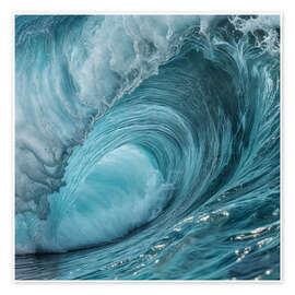 Wall print Turquoise Wave - Mango Art