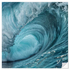 Wandsticker Türkis Welle