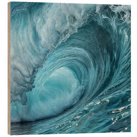 Tableau en bois Turquoise Wave - Mango Art
