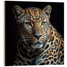 Wood print Panther Portrait - Mango Art