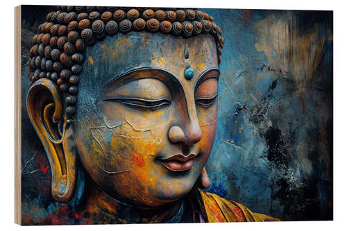 Wood print Blue Buddha