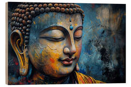 Wood print Blue Buddha - Mango Art