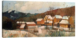 Tableau sur toile Winter landscape in the village - Iuliia Kotenko