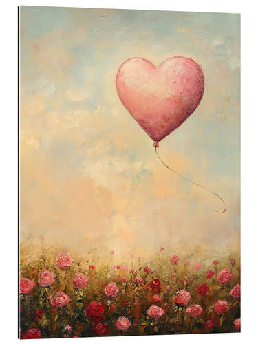 Gallery print Heart balloon and roses