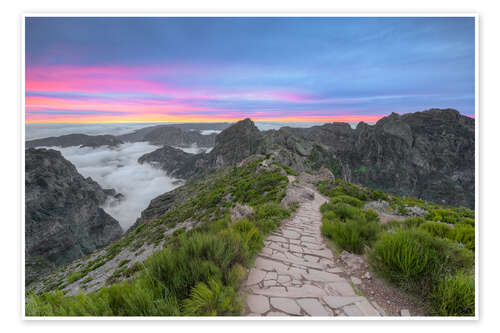 Poster Abende auf dem Pico do Arieiro auf Madeira