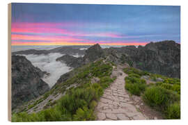 Holzbild Abende auf dem Pico do Arieiro auf Madeira - Michael Valjak