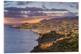 Acrylic print Madeira - View of Funchal at Abend - Michael Valjak