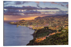 Alubild Madeira - Blick auf Funchal am Abend - Michael Valjak