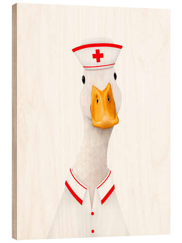 Wood print Nurse duck