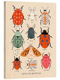 Wood print Beetles and butterflies - EL BUEN LIMÒN