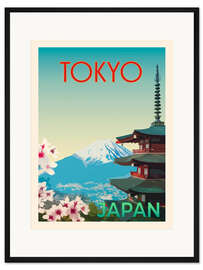 Gerahmter Kunstdruck Tokyo Retro Reisekunst - Victoria Barnes