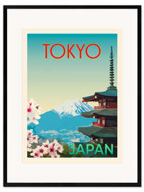 Impression artistique encadrée Tokyo Retro Travel Art - Victoria Barnes