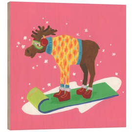 Wood print Winter FUN-imals II - June Erica Vess