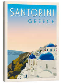 Leinwandbild Santorini Retro Reisekunst