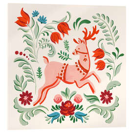 Cuadro de metacrilato Folklore Reindeer I - Victoria Barnes