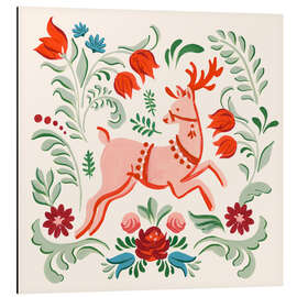 Quadro em alumínio Folklore Reindeer I - Victoria Barnes