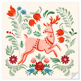 Wandsticker Folklore Rentier I - Victoria Barnes