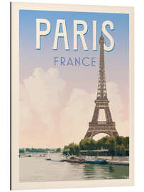 Stampa su alluminio Paris Retro Travel Art