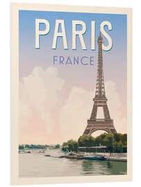 Foam board print Paris Retro Travel Art