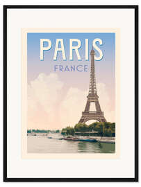 Gerahmter Kunstdruck Paris Retro Reisekunst