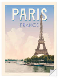 Wandsticker Paris Retro Reisekunst