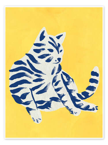 Poster Blaue Katze