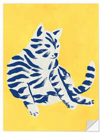 Wandsticker Blaue Katze - June Erica Vess