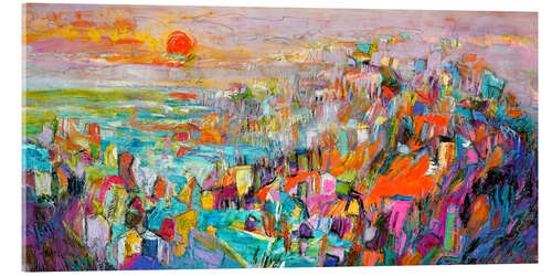 Acrylglasbild Insel in der untergehenden Sonne