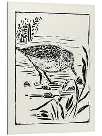 Tableau en aluminium Linocut Style Seabird I - Victoria Barnes