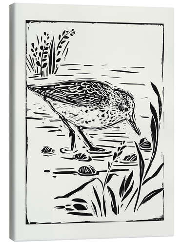 Canvas print Linocut Style Seabird I