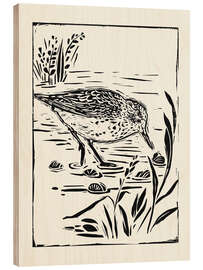 Wood print Linocut Style Seabird I - Victoria Barnes