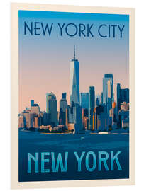 Foam board print New York City Retro Travel Art