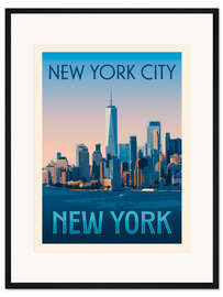 Gerahmter Kunstdruck New York City Retro Reisekunst