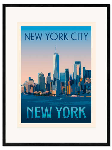 Gerahmter Kunstdruck New York City Retro Reisekunst