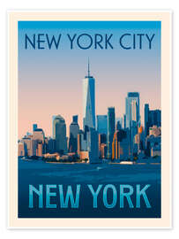 Poster New York City Retro Travel Art