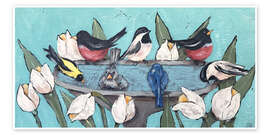 Wall print Garden Bird Bath Party - Jade Reynolds