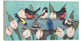 Tableau en bois Garden Bird Bath Party - Jade Reynolds