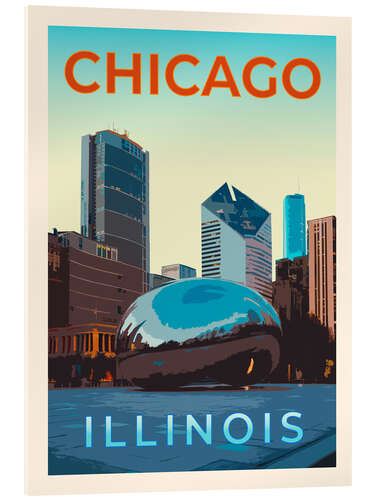 Akryylilasitaulu Chicago Retro Travel Art